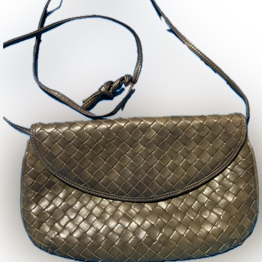 Bottega Veneta Vintage Shoulder Woven Leather Handbag Clutch Convertible Small
